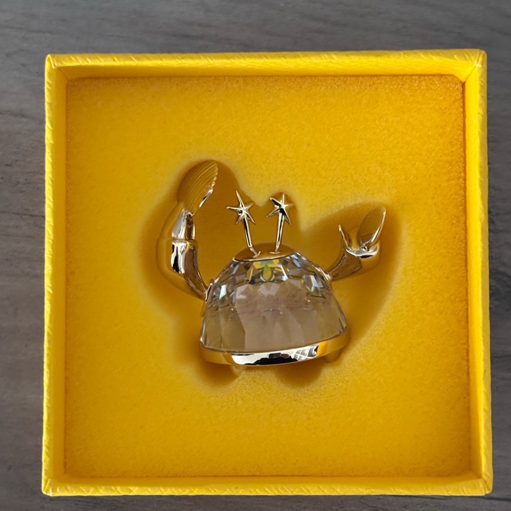 Swarovski Gold and Clear Crystal Crab Figurine